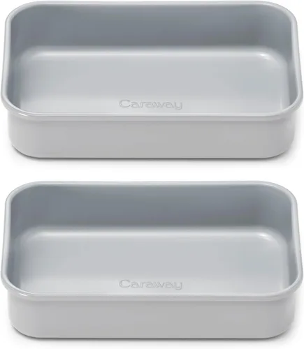 Vista 20 de Caraway Molde rectangular pequeño antiadherente de 9" x 6.5", no tóxico, sin PTFE ni PFOA, núcleo de acero aluminizado, bandeja para hornear