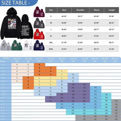 Vista 2 de Taylors Swifts - Sudadera con capucha para mujer, estilo casual, manga larga, cuello redondo, estampado Taylor, suelto, felpa, tallas S-3XL