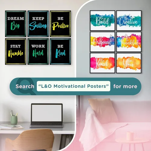 Vista 6 de L&O Goods - Paquete de 10 pósteres motivacionales de 11 x 17 pulgadas, afirmaciones positivas para aula, oficina u hogar, impresiones inspiradoras