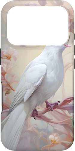 Vista 29 de Funda para iPhone 12 Pro Max Dove of Peace White Dove Pink Floral