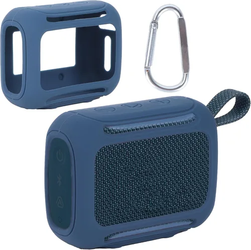 Vista 17 de Funda de silicona Lebakort compatible con altavoz portátil JBL GO 4 (Funda negra)