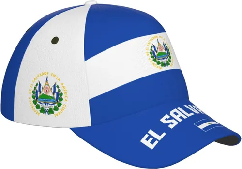 Vista 8 de Gorra de béisbol con la bandera salvadoreña de El Salvador con impresión completa 3D para adultos, unisex, ajustable, gorra patriótica de fútbol