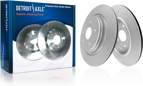 Vista 45 de Detroit Axle - Rotores de freno delantero para Volkswagen Touareg Audi Q7 Porsche Cayenne Rotores de freno de disco perforados y ranurados Reemplazo