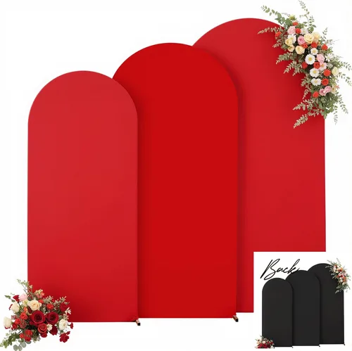 Vista 24 de Juego de 3 fundas elásticas para arco de arco iris de 6, 5, 4 pies, para arco de boda, juego de 3 fundas de elastano ajustadas, de tela azul