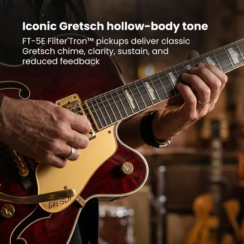 Vista 8 de Gretsch G5422TG Guitarra eléctrica electromática clásica de doble corte con Bigsby - Mancha de nogal