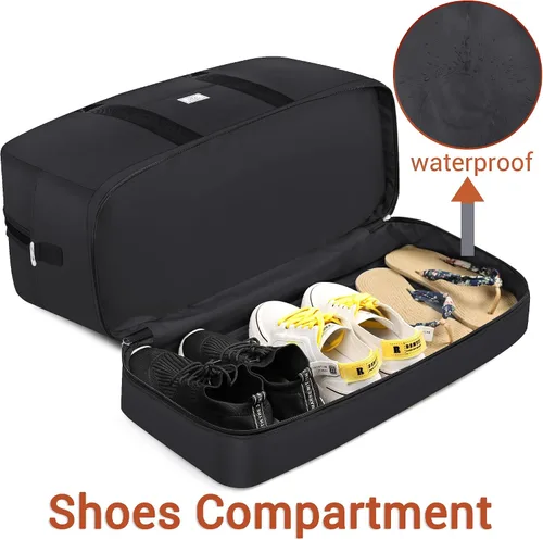 Vista 162 de IBFUN Bolsas de fin de semana para mujer, bolsa grande de lona para viaje, bolsa de viaje con compartimento para zapatos, 21 pulgadas, juego de 3