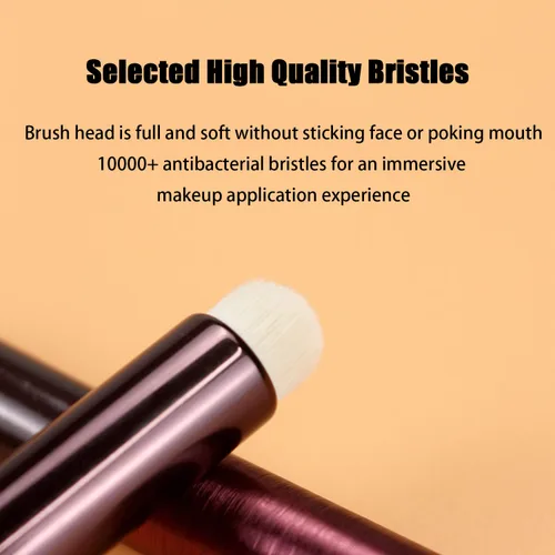 Vista 3 de Cepillo de labios, cepillo de manchas de labios de cabeza redonda, efecto mate profesional aplicadores de brillo de labios, cepillo de maquillaje