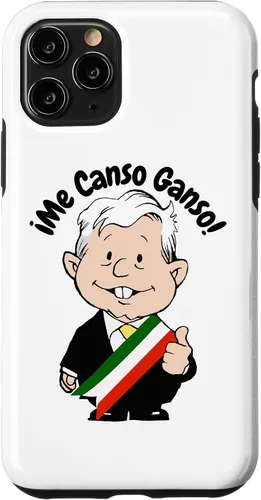 Vista 27 de Carcasa para iPhone 16 AMLO Amlito Me Canso Ganso Divertida y linda caricatura mexicana Muñeco