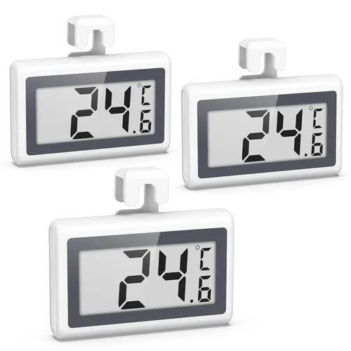 Vista 9 de Termómetro de refrigerador y congelador, termómetro digital para refrigerador, pantalla LCD, termómetro de temperatura para refrigerador