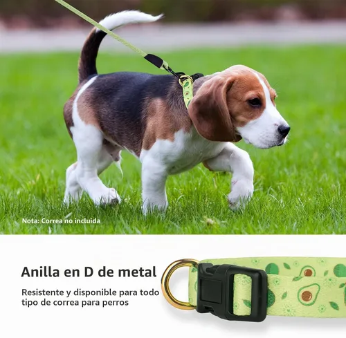 Vista 5 de Collar de perro hecho a mano para perros pequeños, medianos y grandes, verde aguacate con colgante, collares de moda para otoño e invierno (pequeño)
