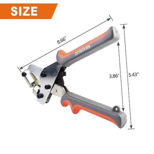 Vista 6 de Kit de herramientas para ojales, herramienta multiusos manual de mano, perforadora, alicates con arandelas de metal (1/4 de pulgada)