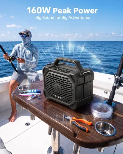 Vista 2 de Altavoz portátil al aire libre de Bluetooth 160W pico inalámbrico IP67 Negro