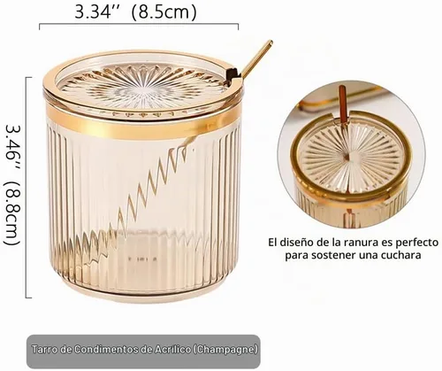 Vista 7 de Frascos Acrílicos para Condimentos y Especias, Caja de Condimentos y Especias con Tapas y Cucharas y Bandeja, Recipientes de Plástico Transparente