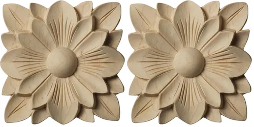 Vista 15 de Ekena Millwork ROS03X03SPAL Roseta cuadrada primaveral, 3 1/2"W x 3 1/2"H x 1/2"P, aliso