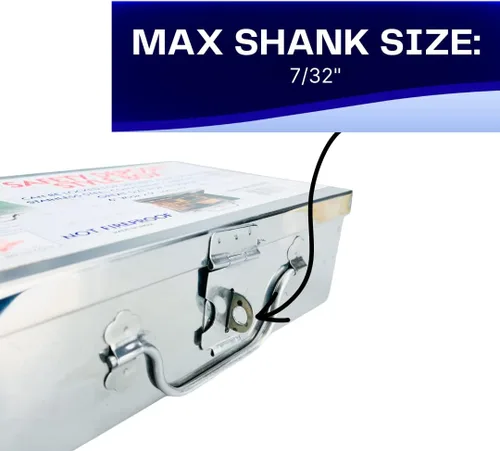 Vista 6 de Bin Buddy Caja de almacenamiento de acero para candado, diseño compacto de 7 x 4 x 2 pulgadas, ideal para almacenar joyas, reliquias, pasaportes