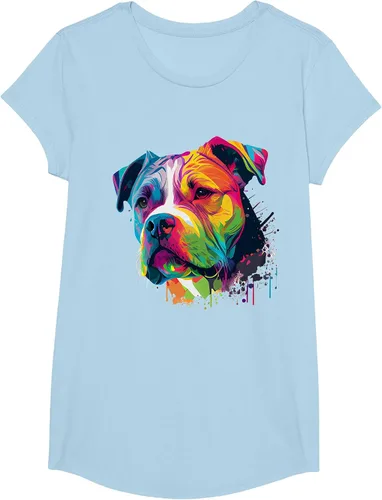 Vista 96 de Colorful American Bulldog American Bully Men Women T-Shirt Asphalt Grey