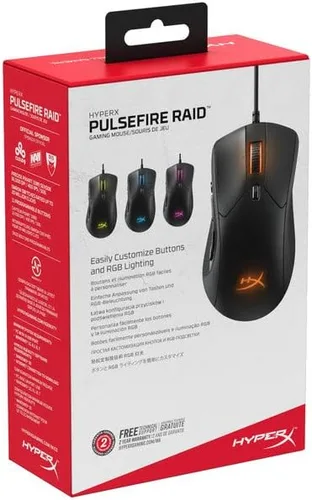 Vista 9 de HyperX Pulsefire Raid - Mouse para juegos, 11 botones programables, RGB, diseño ergonómico, agarres laterales cómodos, personalización controlada