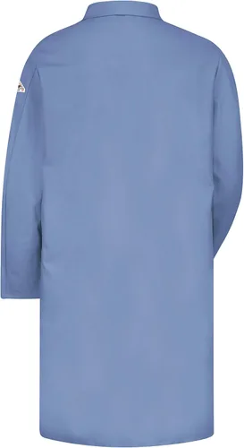 Vista 2 de Bulwark bata de laboratorio resistente al fuego, de 7 onzas, algodón, cuello con solapa