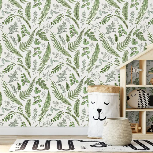 Vista 2 de VaryPaper Papel tapiz bohemio de hojas de 17.7 x 118 pulgadas, papel tapiz autoadhesivo extraíble, papel de contacto decorativo para armarios