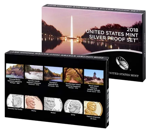 Vista 2 de 2018 S US Silver Proof Set Hermoso Cameo Final Prueba