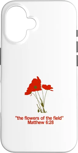 Vista 32 de Look at All The Beautiful Flowers of The Field Matthew 6:28 Case for iPhone 17
