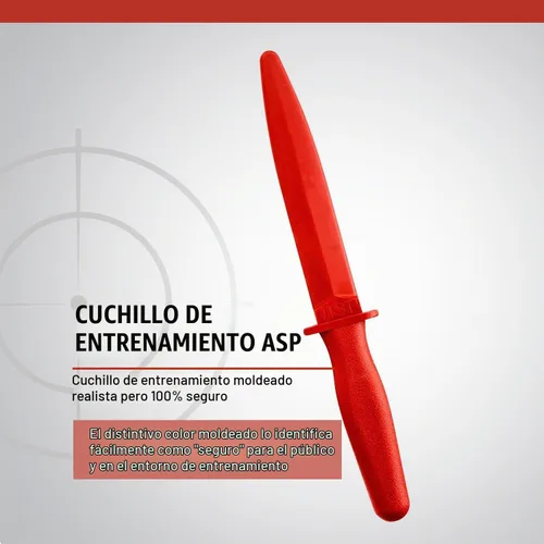 Vista 4 de Cuchillo rojo ASP, polímero moldeado para un entrenamiento seguro