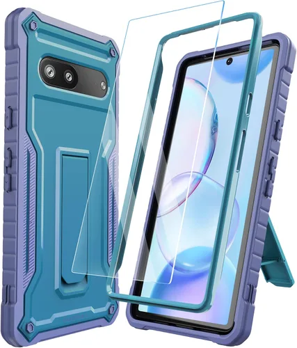 Vista 11 de Funda para Google Pixel 7, protección de grado militar a prueba de golpes con protector de pantalla HD de vidrio templado y soporte compatible