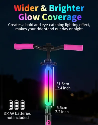 Vista 3 de BELEEV Marco de luz LED para montar de noche, 11 efectos intermitentes, funciona con pilas, se adapta a bicicletas, scooters eléctricos, accesorio