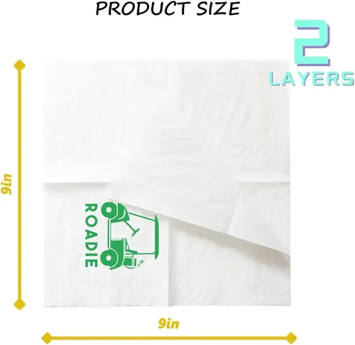 Vista 3 de Servilletas de cóctel de golf, paquete de 100 servilletas de papel con temática de golf Par-Fect Together para boda, ensayo, cena, despedida