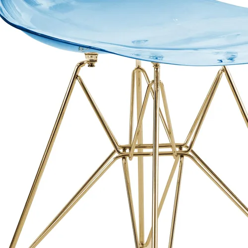 Vista 7 de LeisureMod Sillas de comedor de acrílico con base Eiffel cromada, respaldo ergonómico curvado, juego de 2 sillas laterales ligeras para cocinas