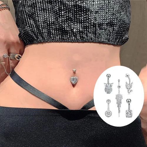 Vista 2 de Piercing para ombligo para mujer, redondos, para ombligo, búho, ombligo, para niñas