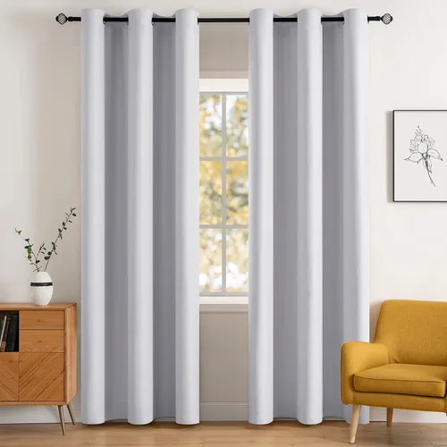 Vista 91 de MIULEE Cortinas opacas para dormitorio o sala de estar, juego de 2 paneles de cortina para ventana con aislamiento térmico y bloqueo de luz