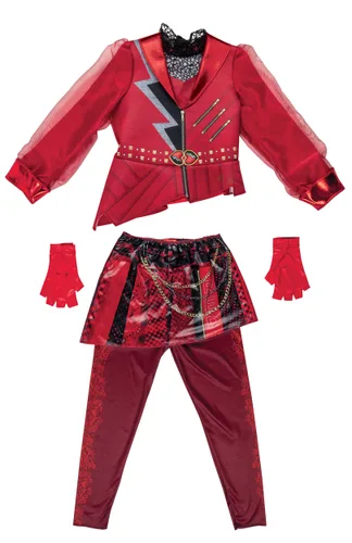 Vista 2 de Disfraz Deluxe Rojo para Niñas de Disney Descendants 5 Multicolor