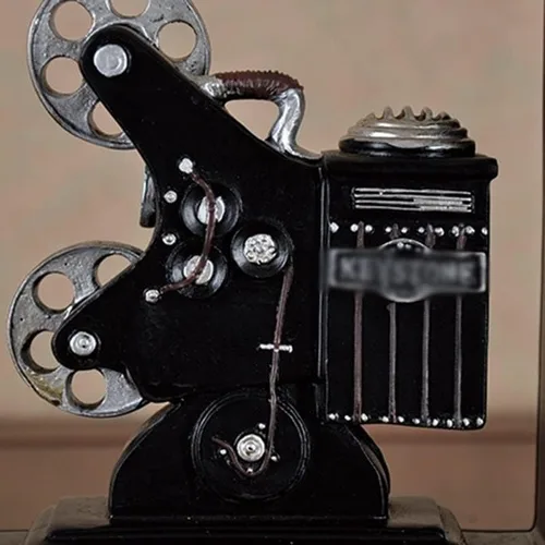 Vista 5 de Book Decor Retro Camera Bookend Movie Projector Creative Bookcase Retro Study Room Non Skid Book Stoppers Decorative Bookend Bookends Decorative