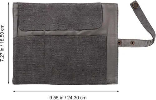 Vista 2 de Watch Band Storage Bag and Watch Organizer Pouch, Gray Nylon Portable Travel Case for Smartwatch Accessories, Space-saving Roll with Snap Closure