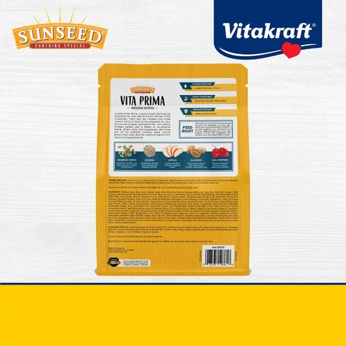 Vista 7 de Sunseed Vita Prima Conure Food - Mezcla rica en nutrientes con frutas, verduras y semillas que apoya plumas, ojos y energía activa saludables