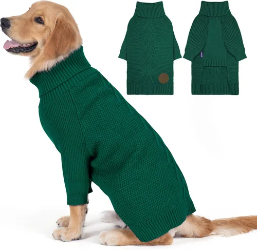 Vista 15 de cyeollo Suéter para perro pequeño, suéteres cálidos de cuello alto para perros pequeños, sudadera tejida para perrito con mangas, suéter de otoño e