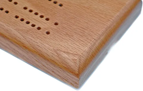 Vista 4 de WE Games Competition Cribbage Set - Tablero de 2 pistas de madera de roble macizo con clavijas de metal