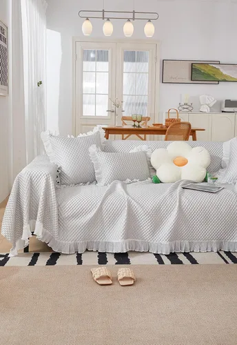 Vista 5 de Funda de sofá toalla Cojín Sofá FurnitureProtector protegerá su sofá de manchas, desgaste Es funcional y duradero para la vida diaria para cama, Gris
