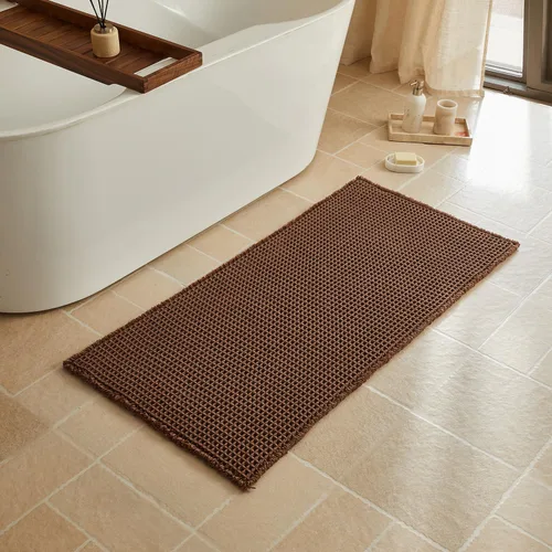 Vista 111 de Triohero Tapete de baño con diseño de gofre, tapete de baño pequeño y bohemio, antideslizante, lavable, ultra suave, súper absorbente, de secado