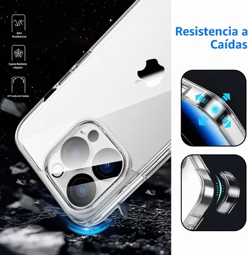 Vista 4 de JETech Funda 5 en 1 para iPhone 14 Pro, antiamarilleo, transparente