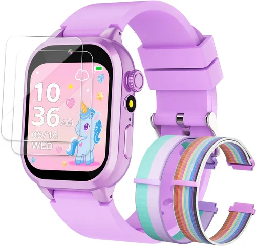 Vista 8 de MOFGDNI Reloj inteligente para niños con 39 juegos, cámara incorporada, grabadora de video, alarma, calculadora, podómetro y varios fondos