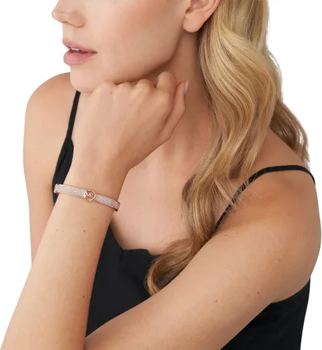 Vista 4 de Michael Kors - Pulsera de acero inoxidable con llamativas decoraciones de cristal