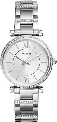 Vista 9 de Fossil Carlie - Reloj de cuarzo de acero inoxidable de tres manecillas para mujer
