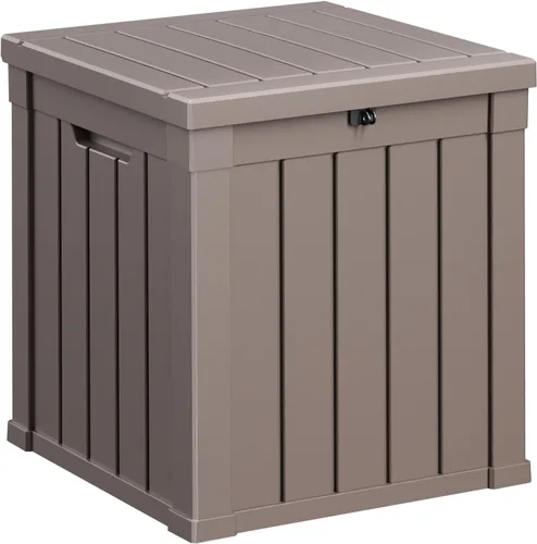 Vista 16 de Caja de resina de 30 galones para terraza, caja de almacenamiento para patio al aire libre con cierre para muebles, herramientas de jardín