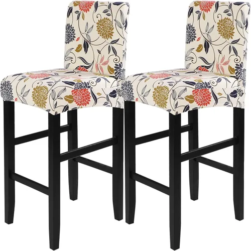 Vista 28 de SearchI Juego de 2 fundas para taburetes de bar, fundas de asiento de taburete elásticas y lavables, fundas para sillas de altura de mostrador