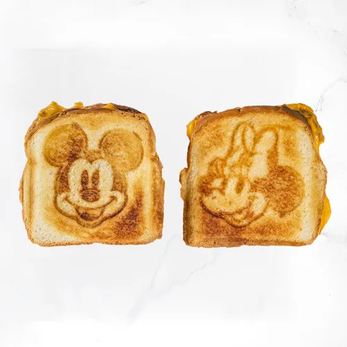 Vista 4 de Uncanny Brands Sandwichera Disney Mickey y Minnie Mouse - Pequeño aparato de cocina