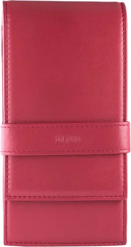 Vista 8 de DiLoro Estuche de cuero para bolígrafo cuádruple, soporte para cuatro bolígrafos y lápices Nappa Negro