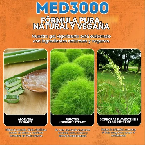 Vista 6 de Max Performance Med3000 Gel para hombre - Fórmula intensa para poder masculino