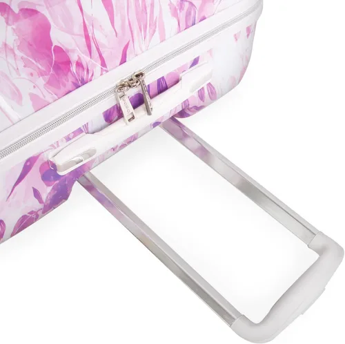 Vista 4 de bebe Alisa - Juego de maletas giratorias de 3 piezas para mujer, diseño floral morado, Floral púrpura, Alisa - Juego de maletas giratorias (3 piezas)